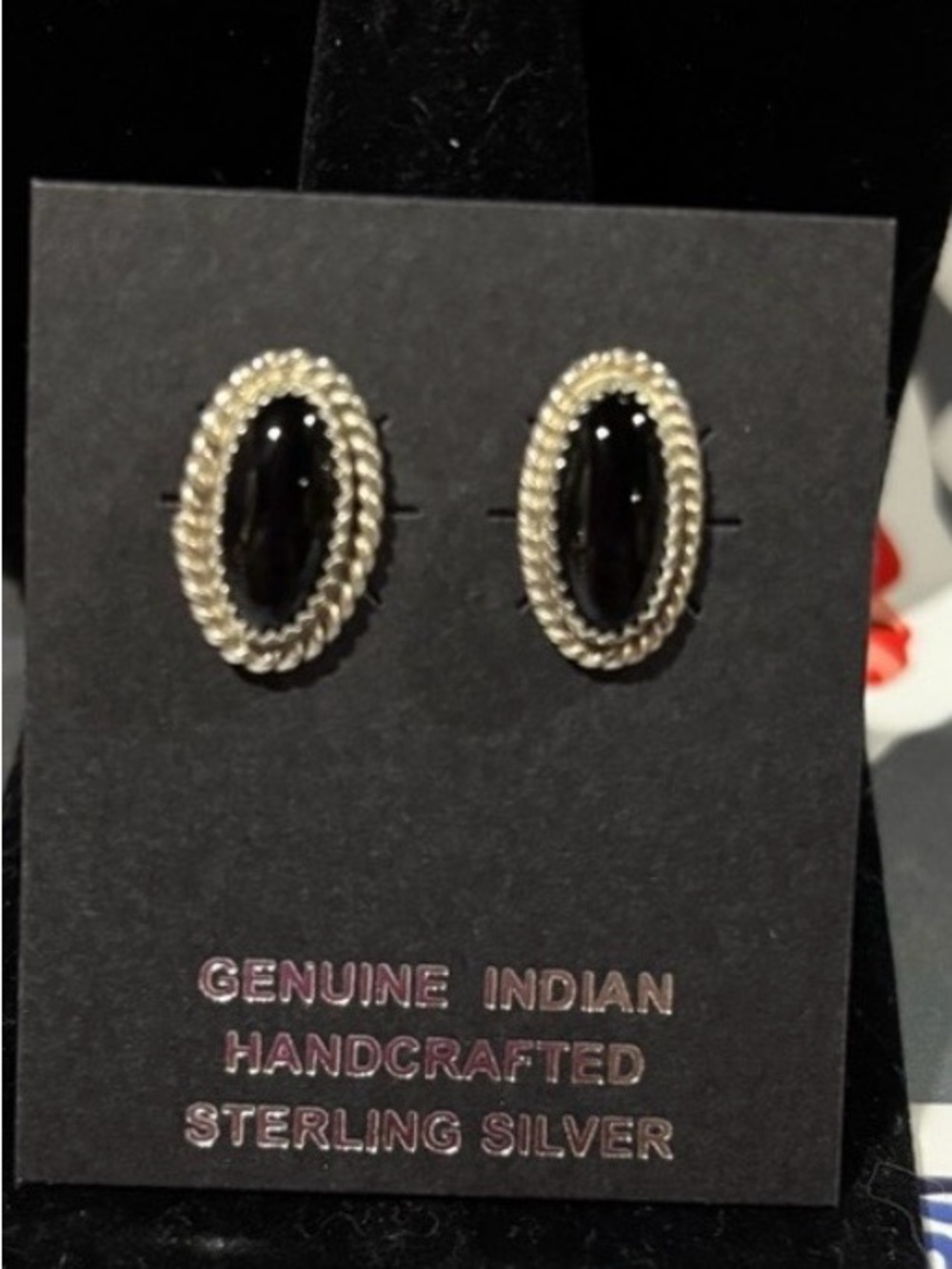 Black Onyx Oval Earrings